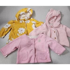 Mixed Lot Brand Name 3 Pieces Baby Girls Sweater Jackets 0-3 Months Button Up